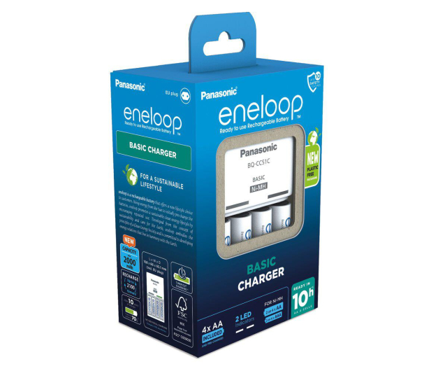 PANASONIC Eneloop ładowarka Basic Charger BQCC51 + AA  4 szt. - 1068360 - zdjęcie 2